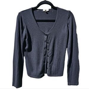 Emporio Armani Women's Black Button Front Long Sleeve Cardigan Sweater Size‎ 10
